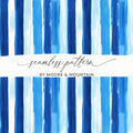 Watercolor Stripes Blue and White Vertical Design Digital - Moore and Mountain