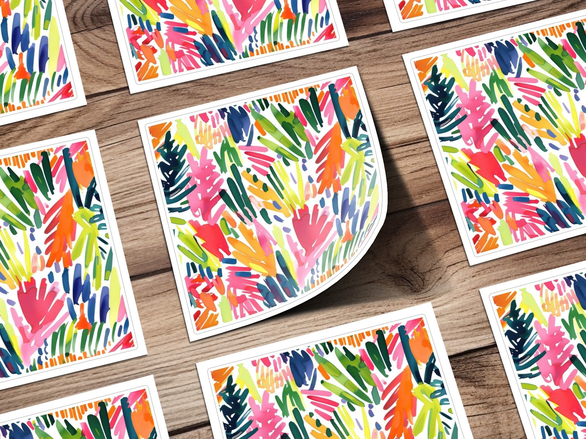 Watercolor Strokes Digital Paper, Abstract Print, Bright Colors Seamless Pattern, Artsy Backgrounds, Digital Files for Crafts, Fabric - Moore and Mountain