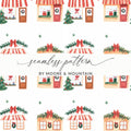 Whimsical Christmas Houses Holiday Season Repeating Pattern Digital - Moore and Mountain