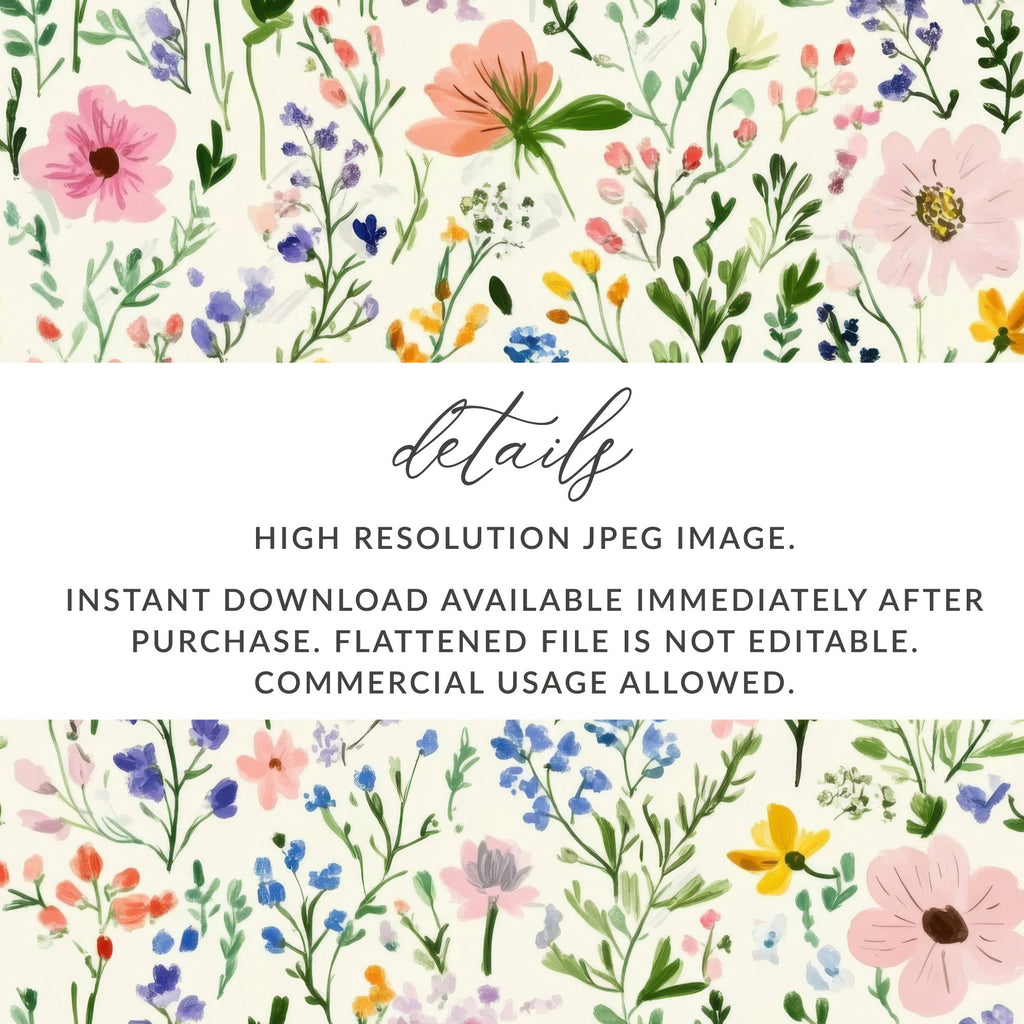 Whimsical Floral Pattern Design with Watercolor Effect - Moore and Mountain