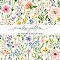 Whimsical Floral Pattern Design with Watercolor Effect - Moore and Mountain