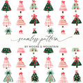 Whimsical Watercolor Christmas Trees a Festive Holiday Pattern Digital - Moore and Mountain