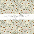 White Daisy Floral Pattern Digital Paper, Light Blue Summer Flower Repeat, Watercolor Spring Seamless Pattern, Flower Garden Print - Moore and Mountain
