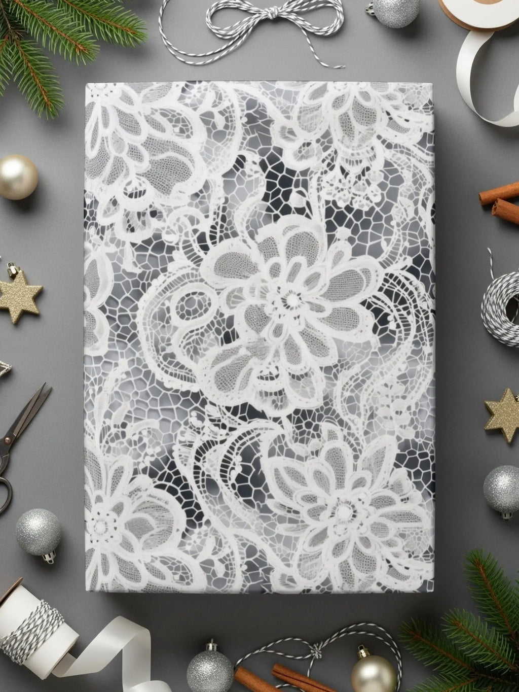 White Floral Lace Digital Seamless Pattern, 12x12 Inches JPEG Files, Delicate Lace Texture, Elegant Design, Digital Paper Download - Moore and Mountain