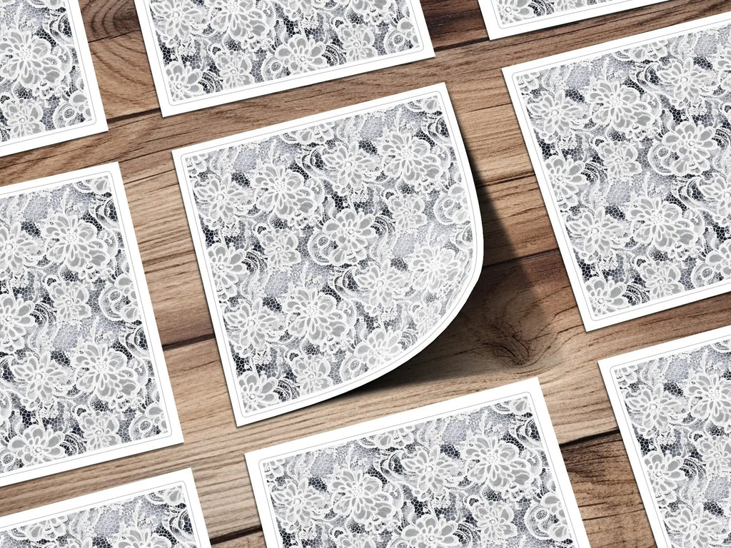 White Floral Lace Digital Seamless Pattern, 12x12 Inches JPEG Files, Delicate Lace Texture, Elegant Design, Digital Paper Download - Moore and Mountain