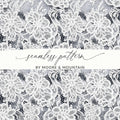 White Floral Lace Digital Seamless Pattern, 12x12 Inches JPEG Files, Delicate Lace Texture, Elegant Design, Digital Paper Download - Moore and Mountain