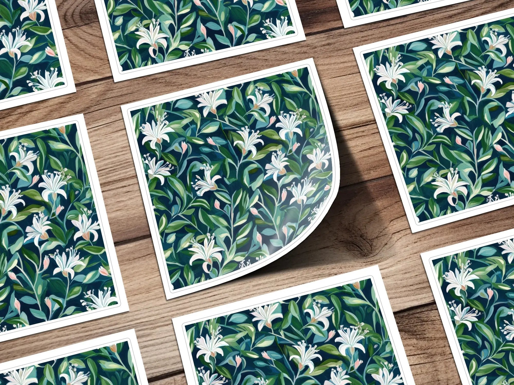 White Lily Seamless Digital Pattern, Floral Repeat Pattern, Fabric Design, Background Texture, Printable Paper, Digital Download - Moore and Mountain