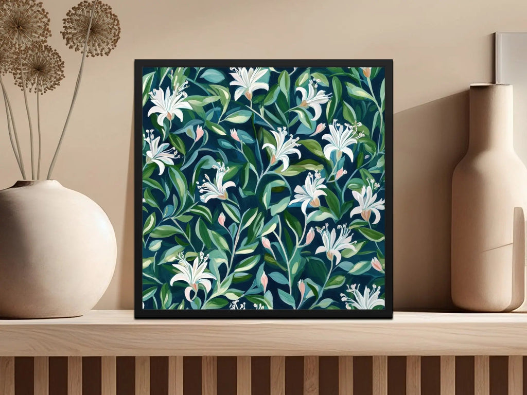 White Lily Seamless Digital Pattern, Floral Repeat Pattern, Fabric Design, Background Texture, Printable Paper, Digital Download - Moore and Mountain