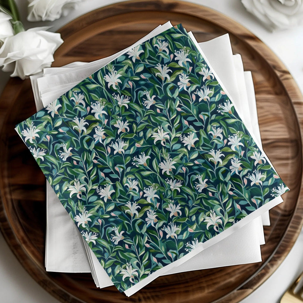 White Lily Seamless Digital Pattern, Floral Repeat Pattern, Fabric Design, Background Texture, Printable Paper, Digital Download - Moore and Mountain