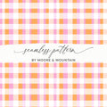 Colorful Pink Orange Plaid Seamless Pattern Design
