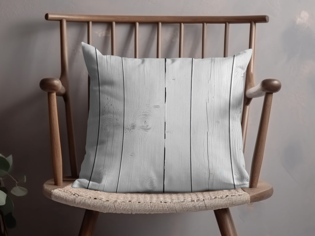 Rustic White Wooden Texture Decorative Pillow Product