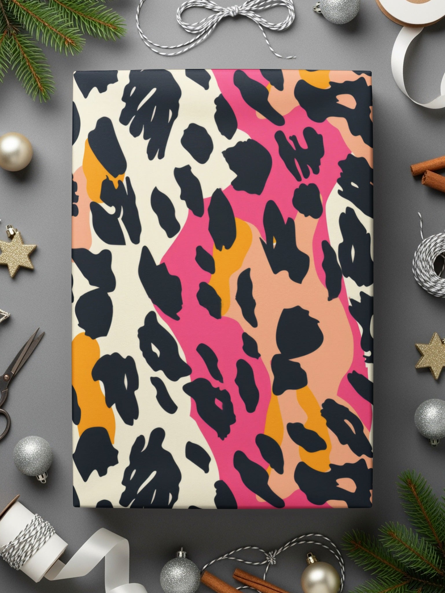 Vibrant Abstract Leopard Print Gift Wrapping Paper