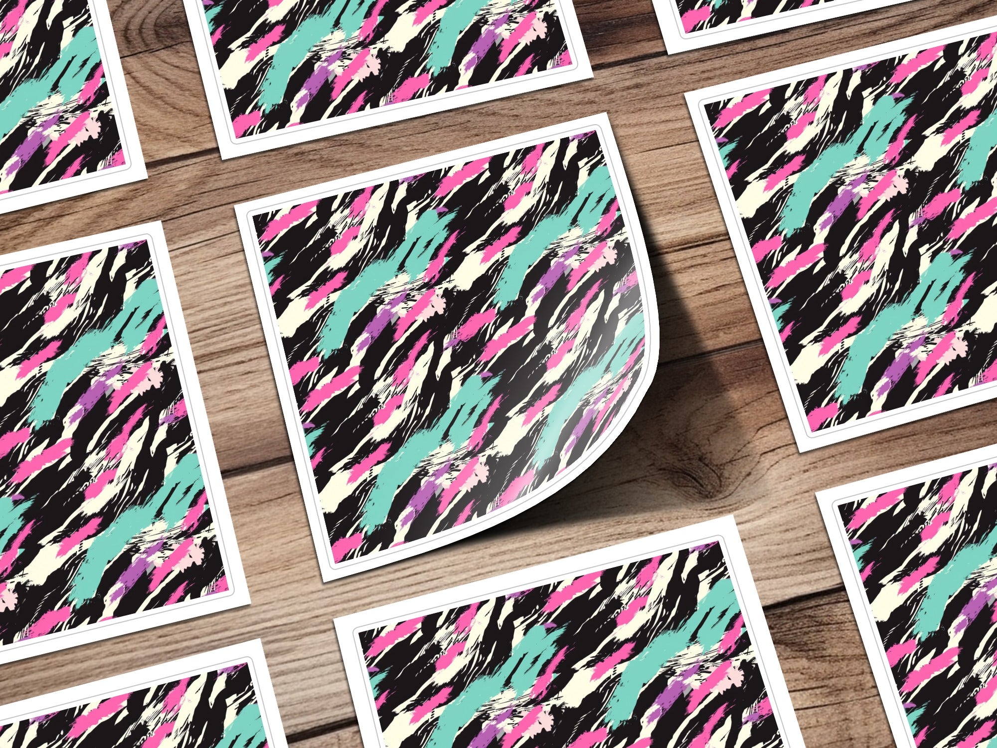 Colorful Abstract Pattern Sticker Design for Crafting