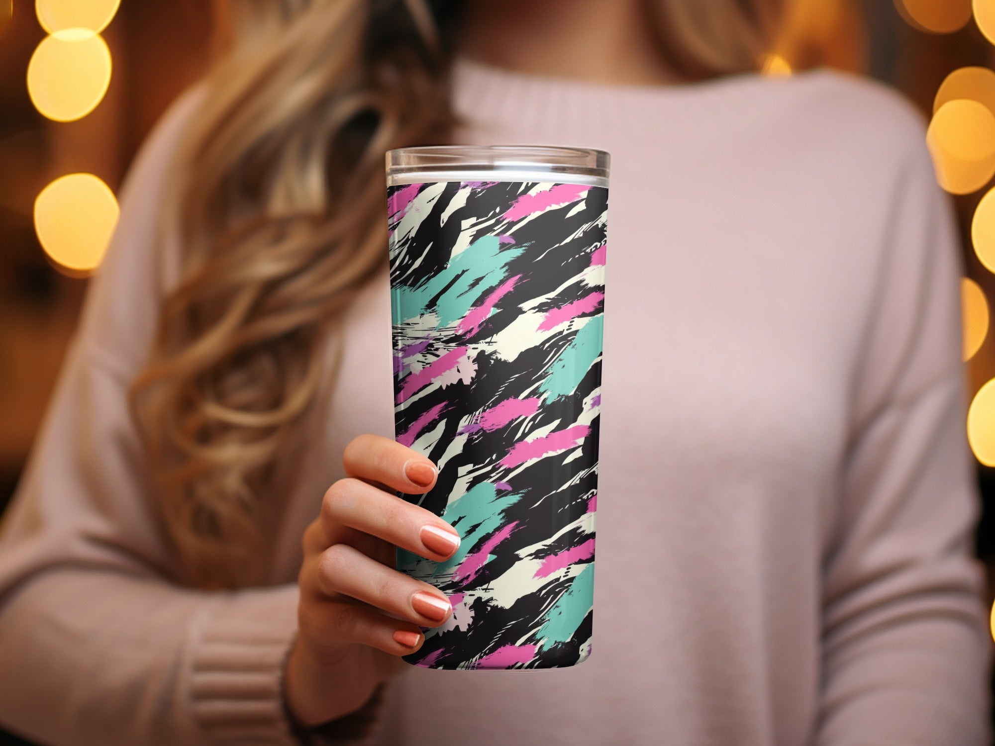 Vibrant Abstract Pattern Insulated Tumbler Cup