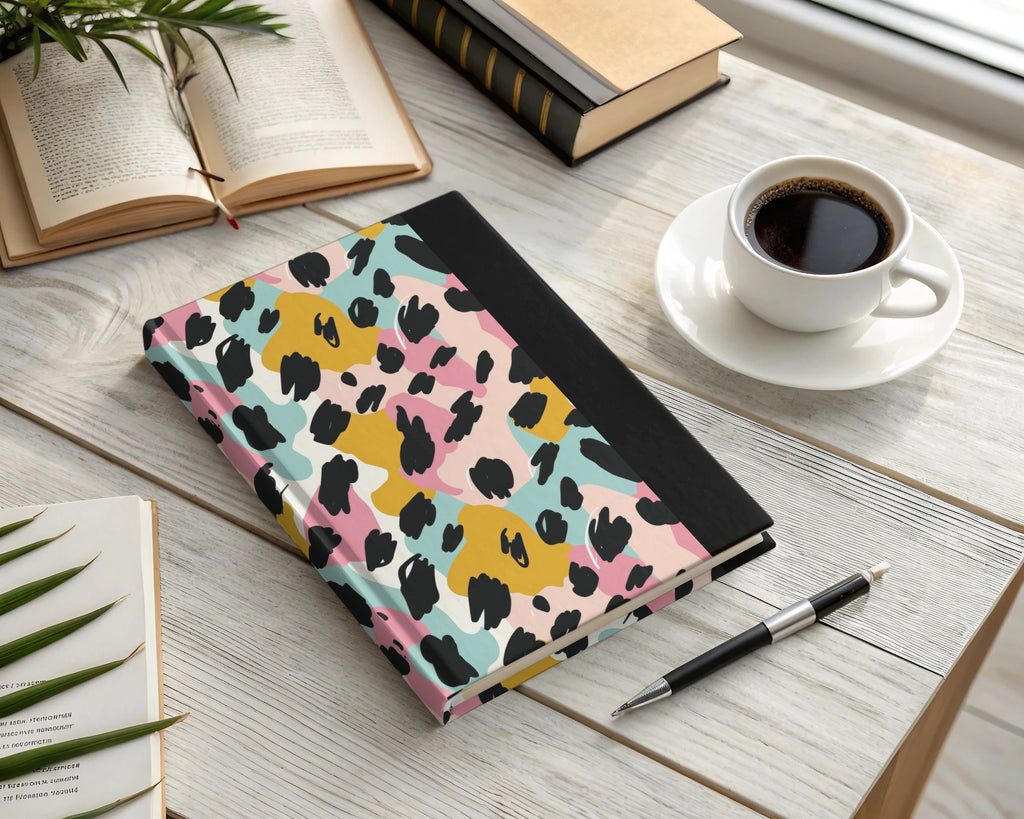 Colorful Abstract Leopard Print Hardcover Notebook