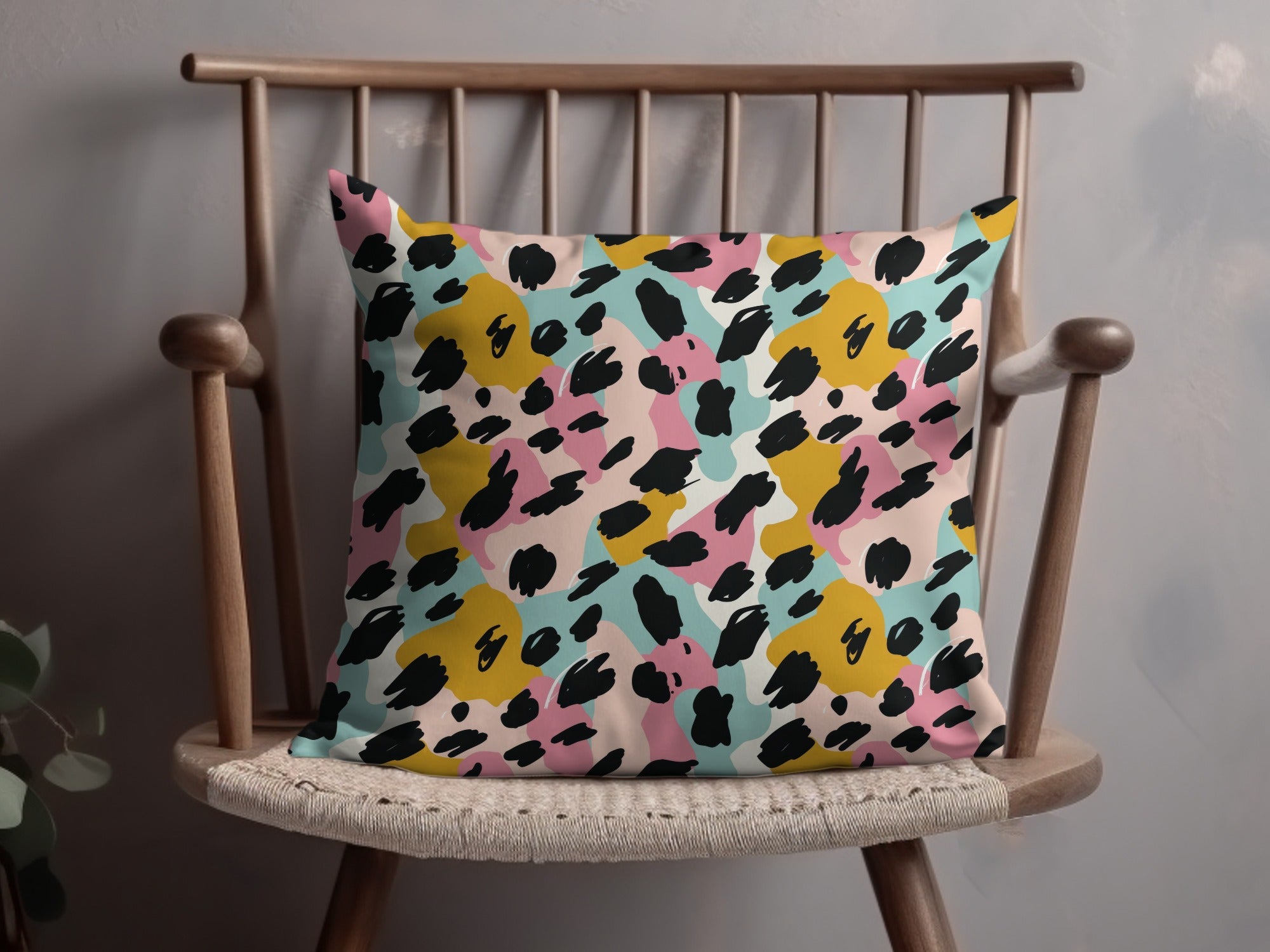 Colorful Abstract Pattern Throw Pillow Cushion