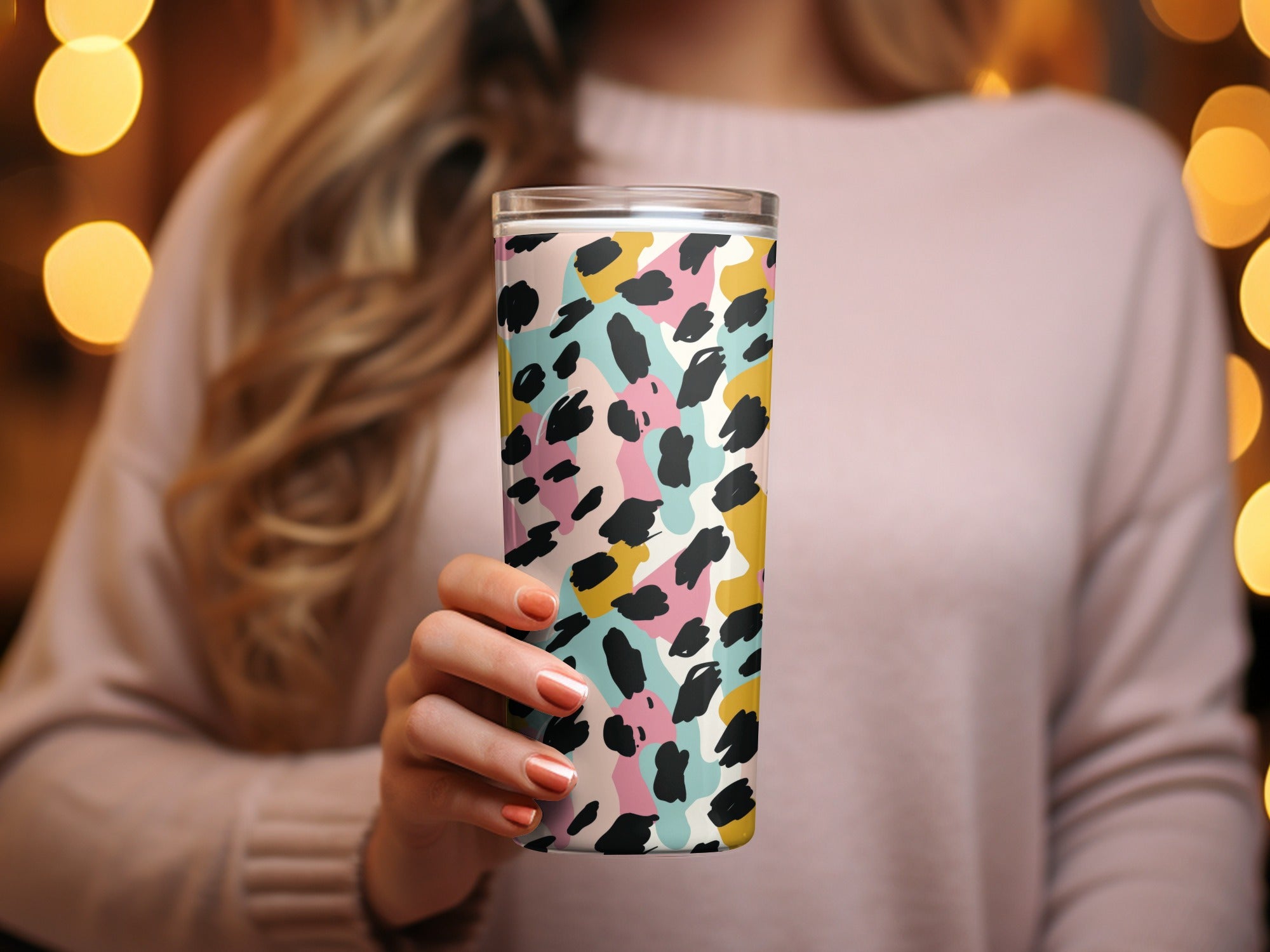 Colorful Abstract Leopard Print Insulated Tumbler
