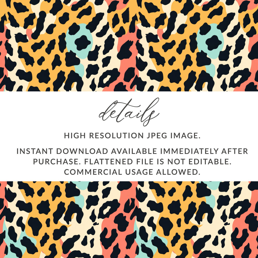 Vibrant Leopard Print Digital Download JPEG Image