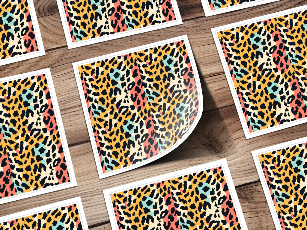 Vibrant Multicolor Leopard Print Art Poster Decor