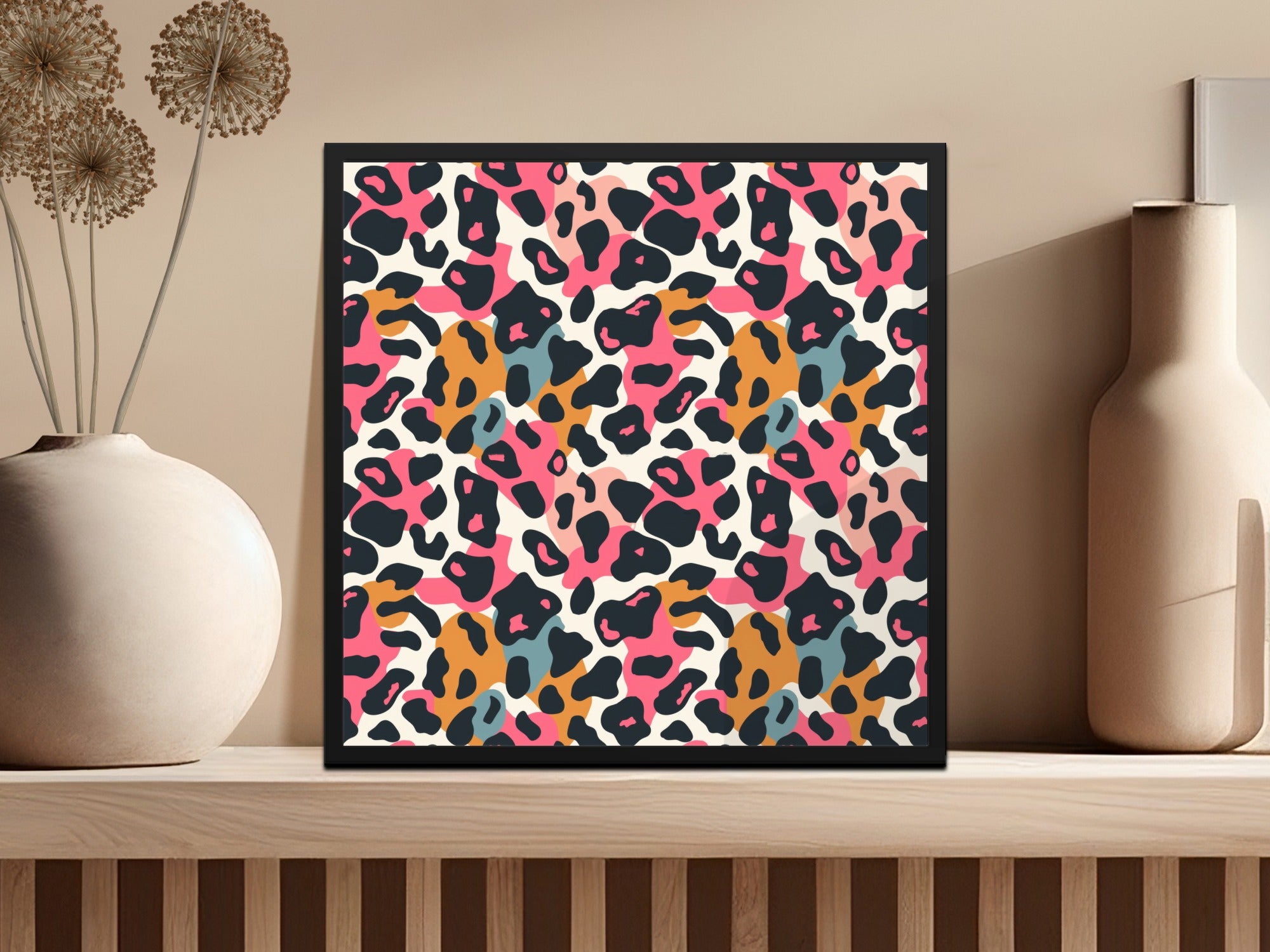 Vibrant Abstract Leopard Print Wall Art Decor Product