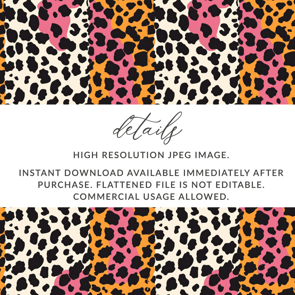 High Resolution Colorful Leopard Print Digital File