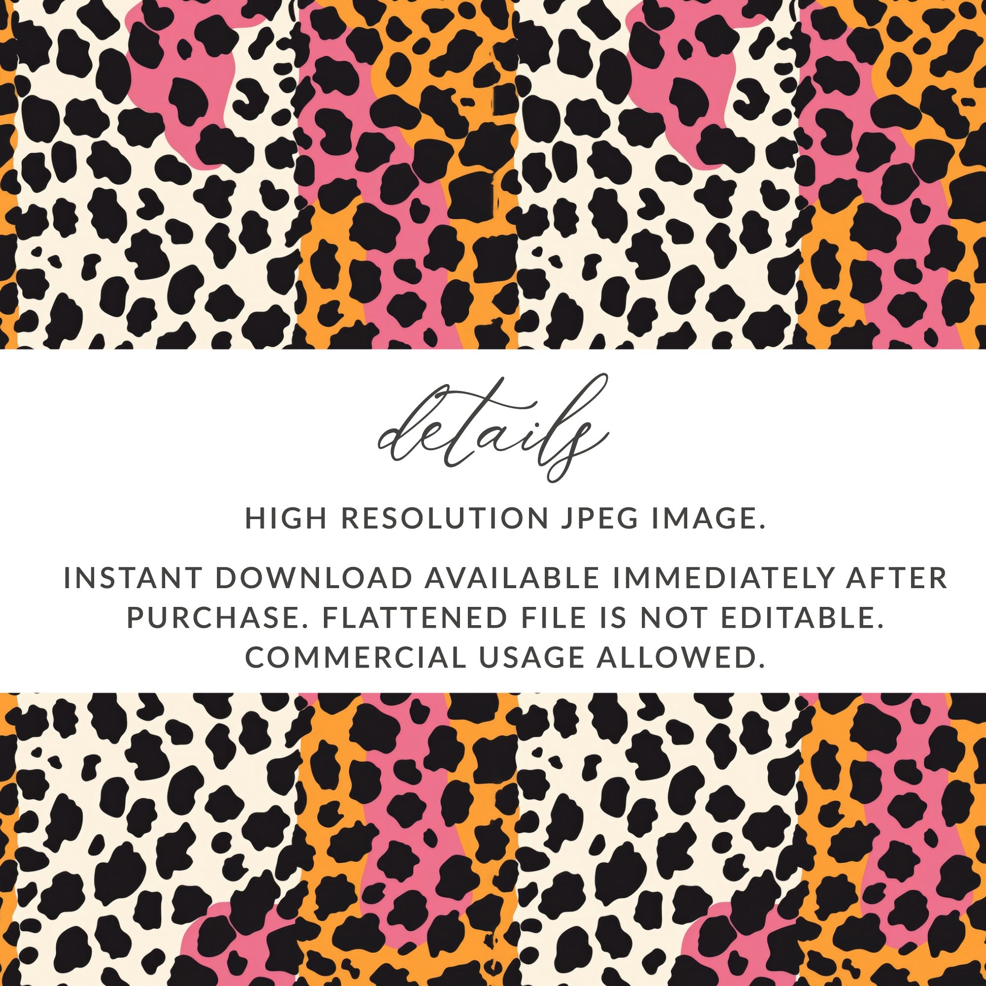 High Resolution Colorful Leopard Print Digital File