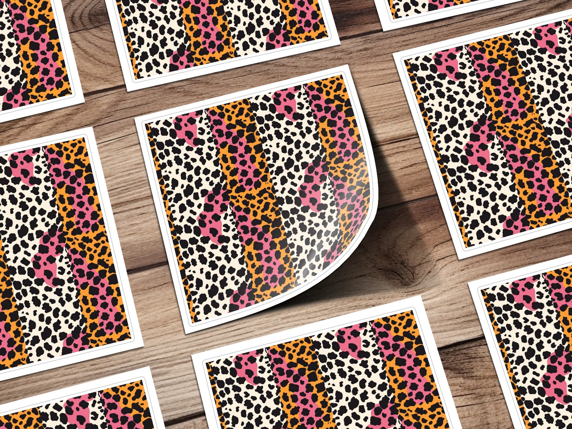 Vibrant Leopard Print Design for Various DIY Crafts