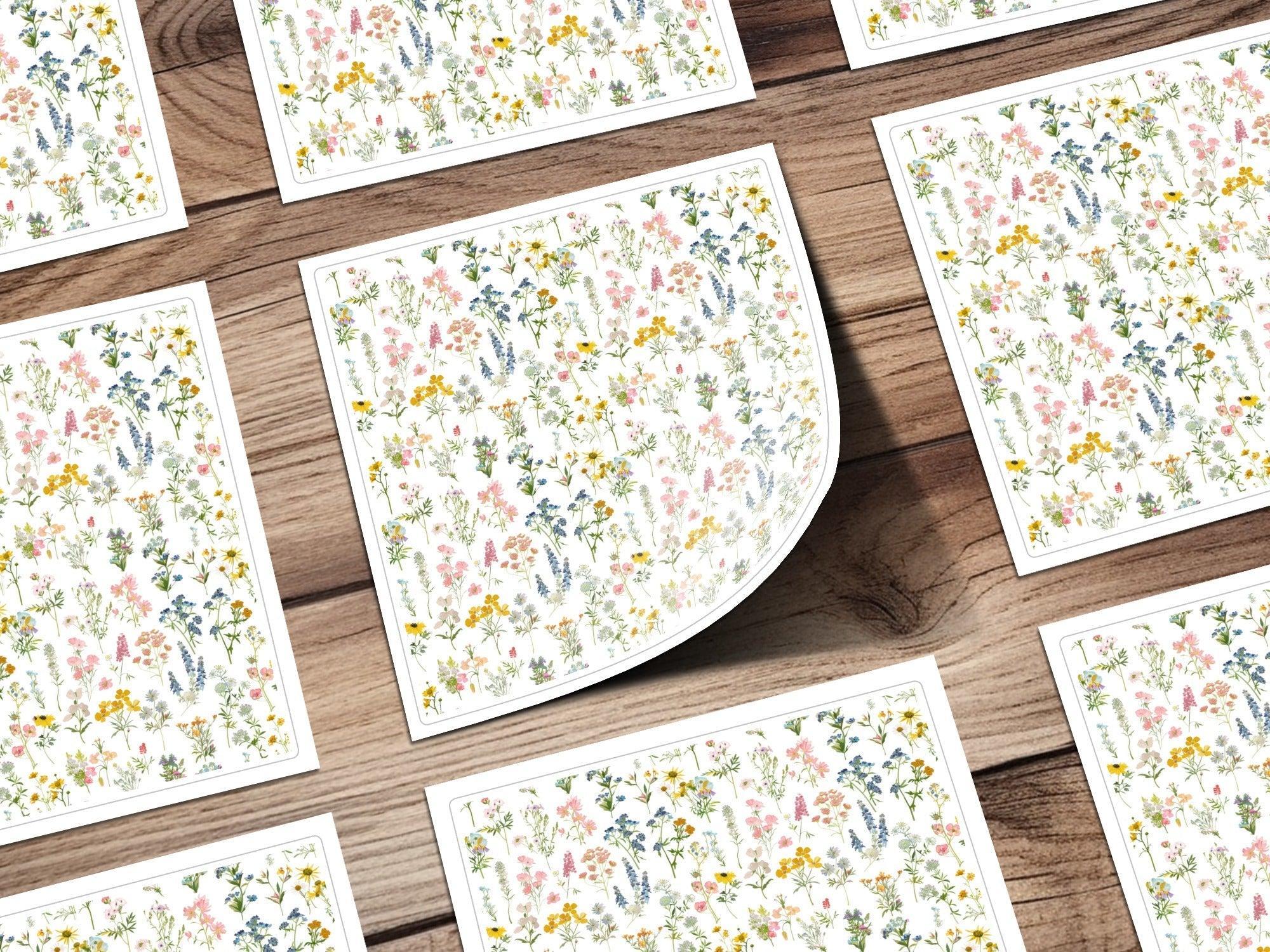 Wildflower Digital Seamless Pattern, Floral Print JPEG, Watercolor Flower Design for Fabric, Paper Crafts, DIY Projects, Downloadable Art - Moore and Mountain