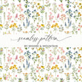Wildflower Digital Seamless Pattern, Floral Print JPEG, Watercolor Flower Design for Fabric, Paper Crafts, DIY Projects, Downloadable Art - Moore and Mountain
