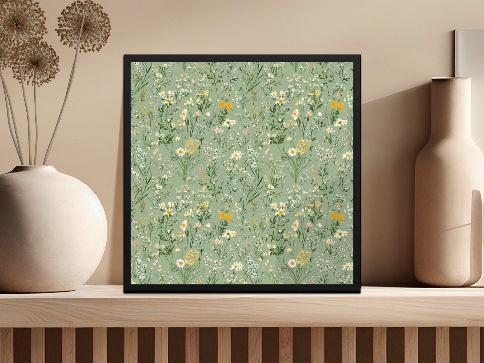 Wildflower Seamless Pattern, Sage Green Digital Paper, Floral Printable, Digital Texture, Fabric Design, Scrapbook Paper, Digital Product - Moore and Mountain