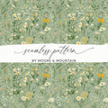 Wildflower Seamless Pattern, Sage Green Digital Paper, Floral Printable, Digital Texture, Fabric Design, Scrapbook Paper, Digital Product - Moore and Mountain