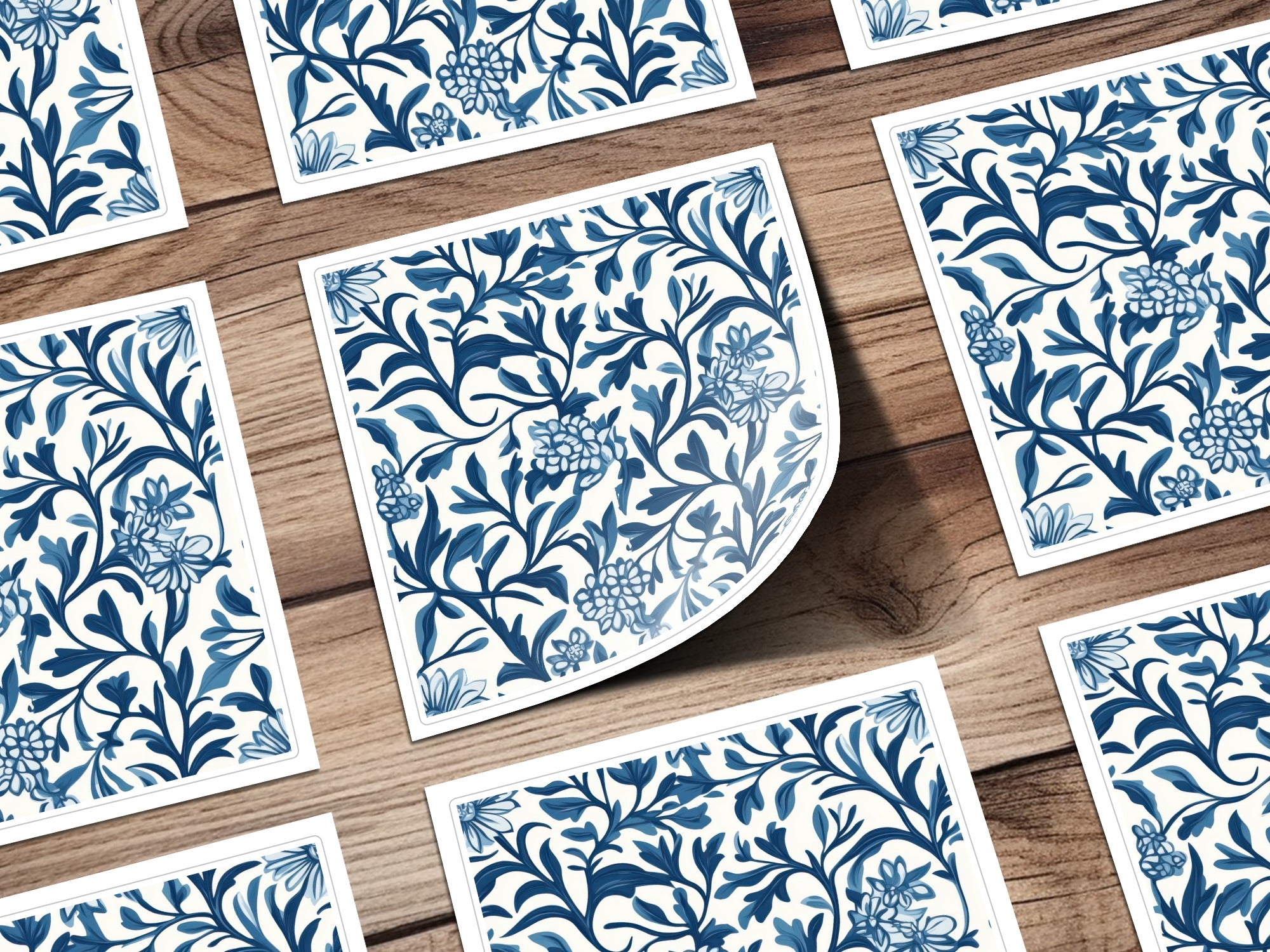 William Morris Blue Seamless Pattern Blue and White Digital - Moore and Mountain
