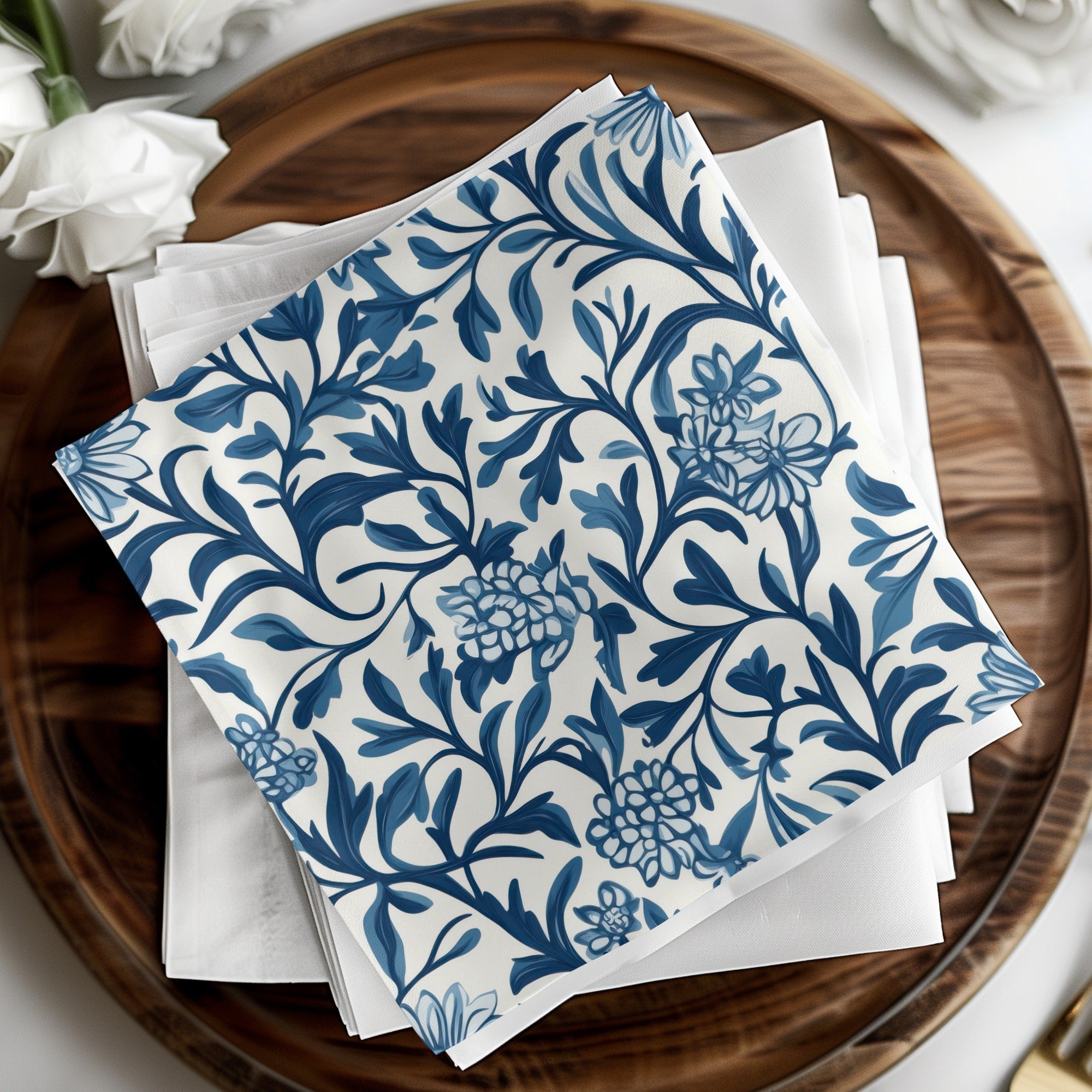 William Morris Blue Seamless Pattern Blue and White Digital - Moore and Mountain