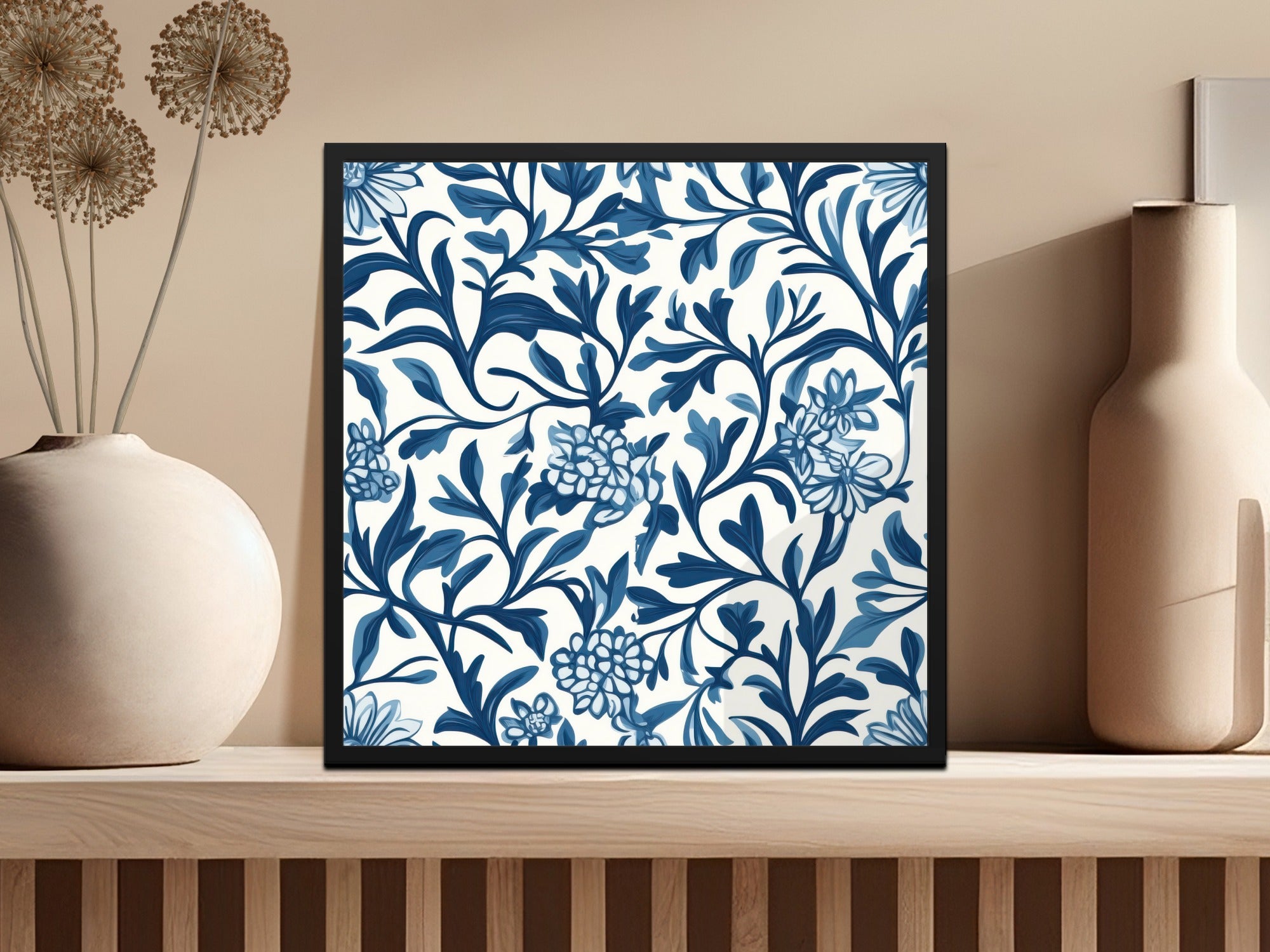William Morris Blue Seamless Pattern Blue and White Digital - Moore and Mountain
