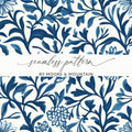 William Morris Blue Seamless Pattern Blue and White Digital - Moore and Mountain