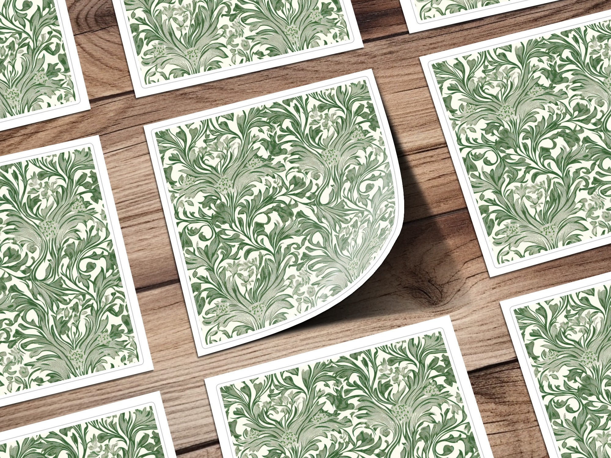 William Morris Larkspur Seamless Vintage Vines Background Dark Green Digital - Moore and Mountain