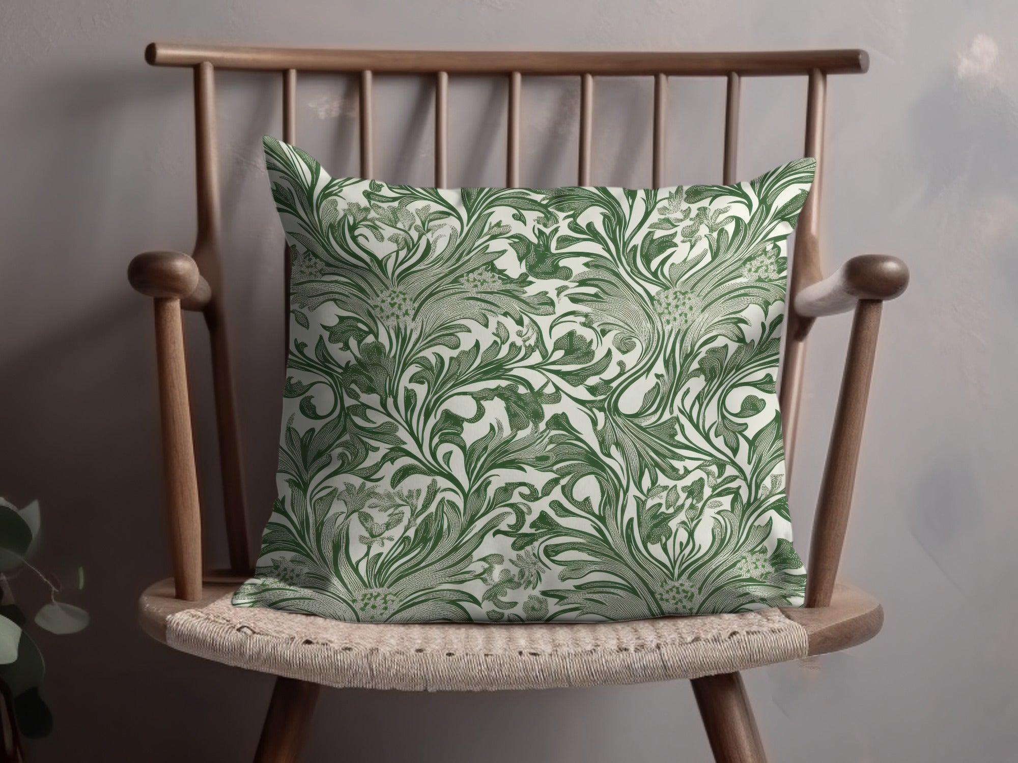 William Morris Larkspur Seamless Vintage Vines Background Dark Green Digital - Moore and Mountain