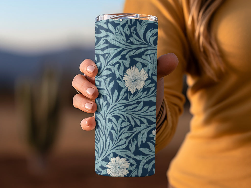 William Morris Seamless Pattern Blue White Floral Digital - Moore and Mountain