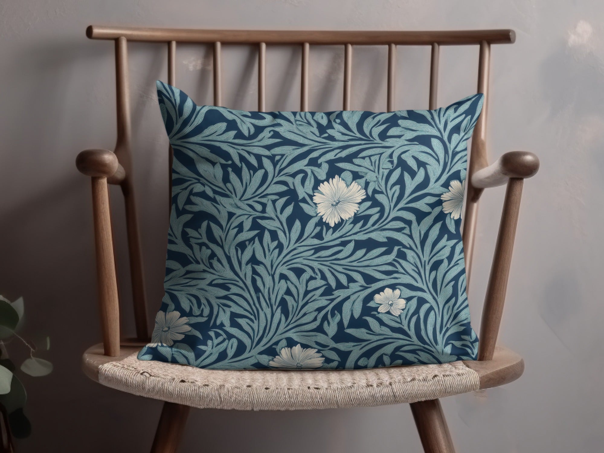 William Morris Seamless Pattern Blue White Floral Digital - Moore and Mountain