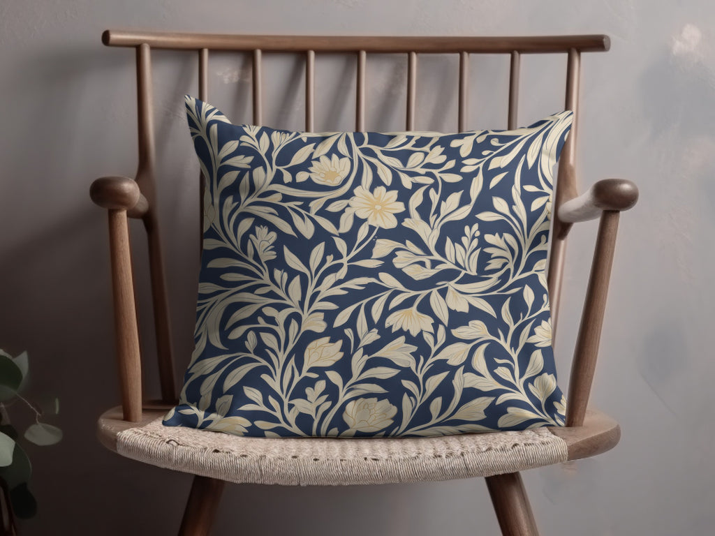William Morris Seamless Pattern Blue and Cream Digital - Moore and Mountain
