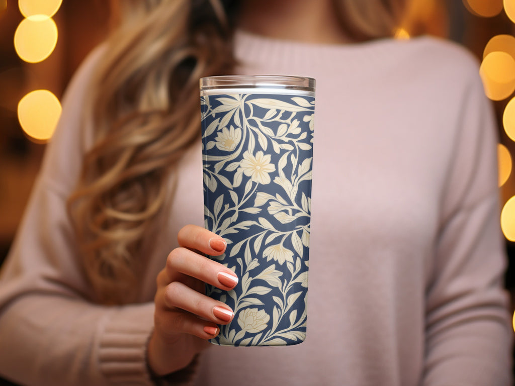 William Morris Seamless Pattern Blue and Cream Digital - Moore and Mountain