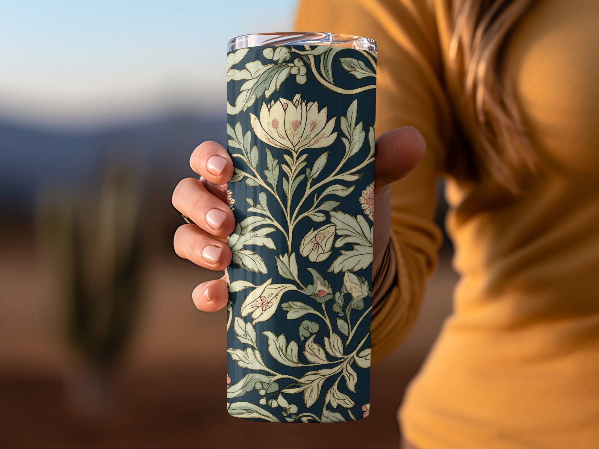 William Morris Seamless Pattern Navy Blue Green Pink Digital - Moore and Mountain