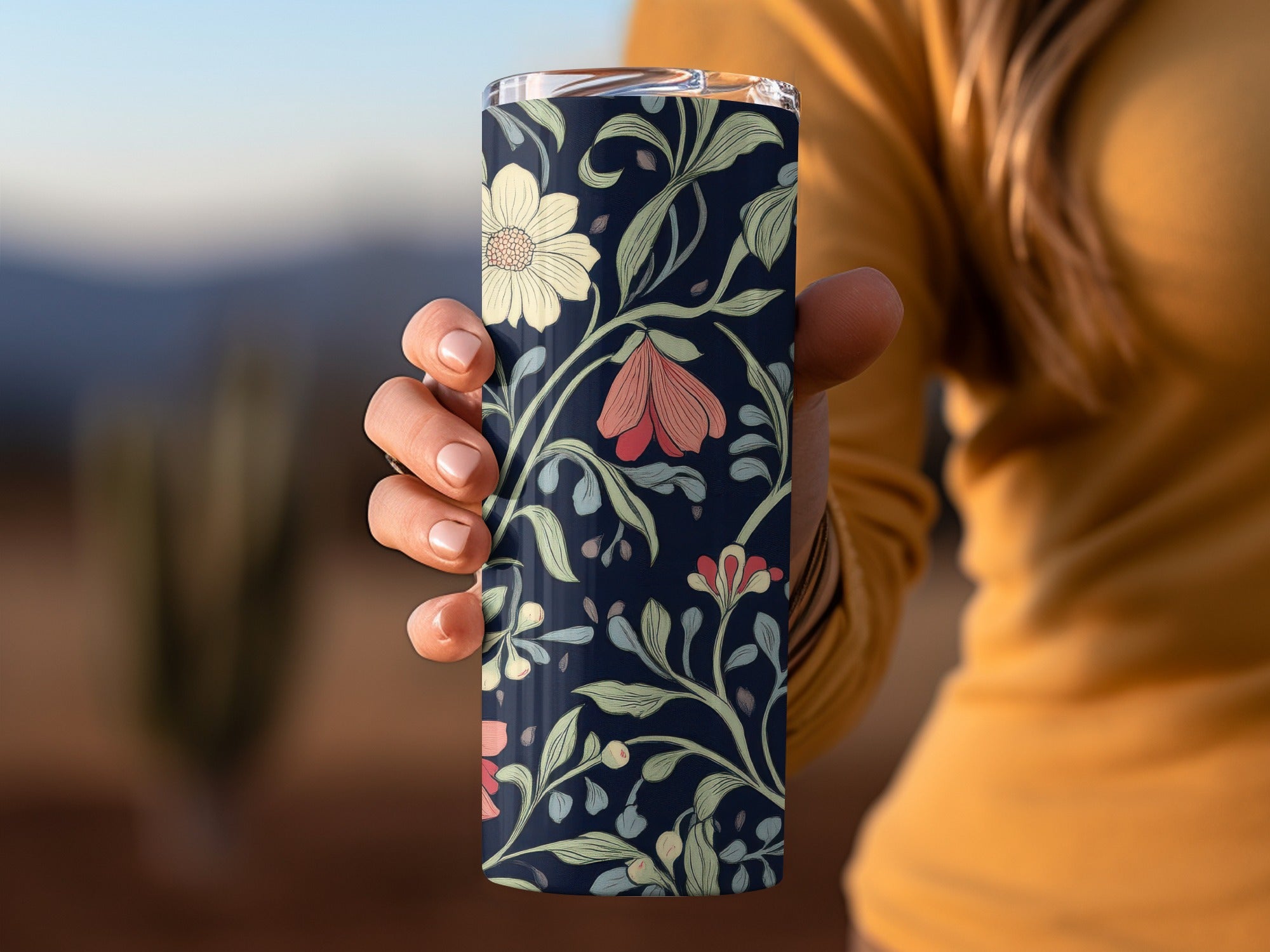 William Morris Seamless Pattern Navy Green Coral Digital - Moore and Mountain