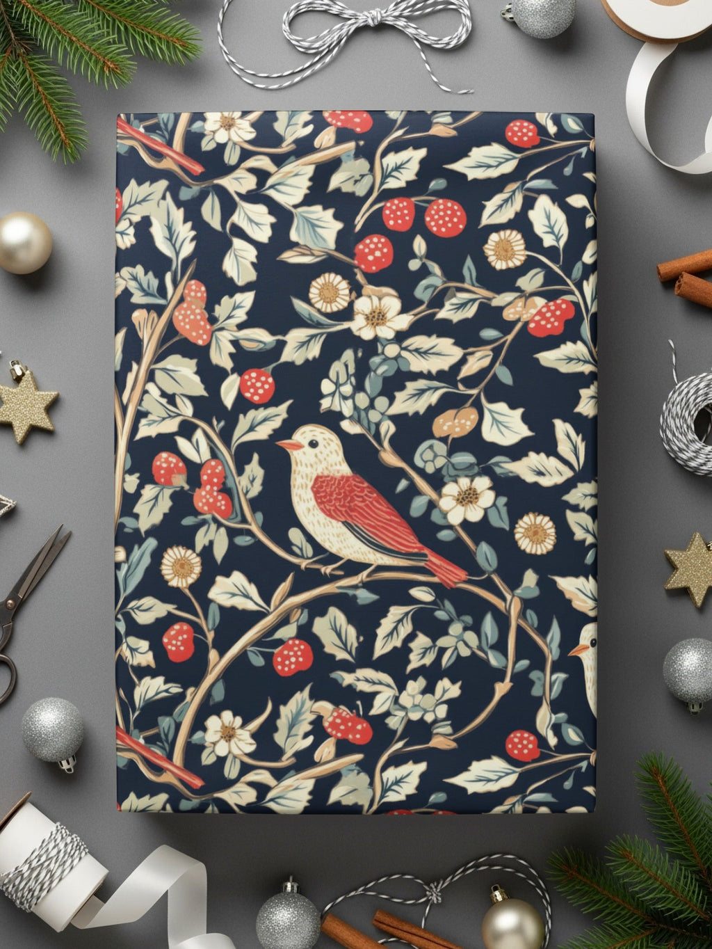 William Morris Seamless Pattern Design Download Vintage Bird Toile - Moore and Mountain