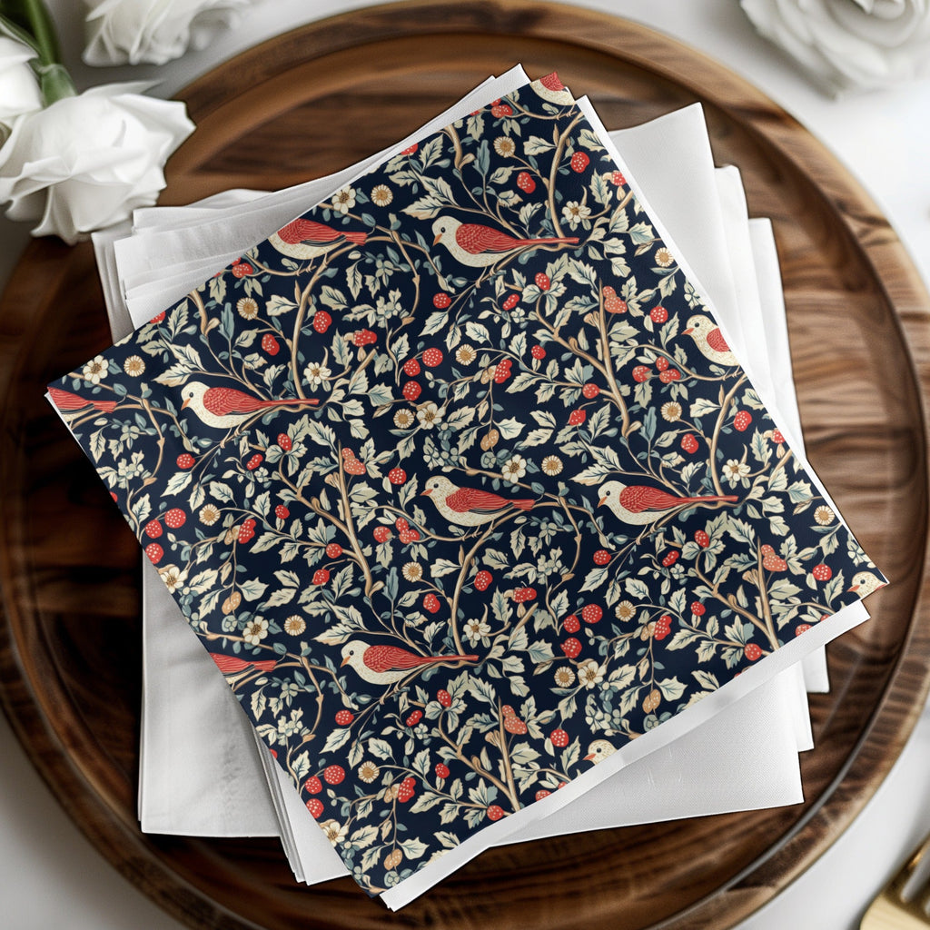William Morris Seamless Pattern Design Download Vintage Bird Toile - Moore and Mountain