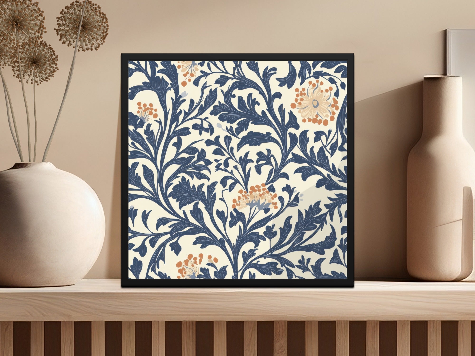 William Morris Seamless Vines Background Dark For Commercial Use - Moore and Mountain