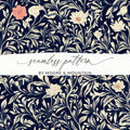 William Morris Strawberry Thief Pattern Blue White Coral Digital - Moore and Mountain