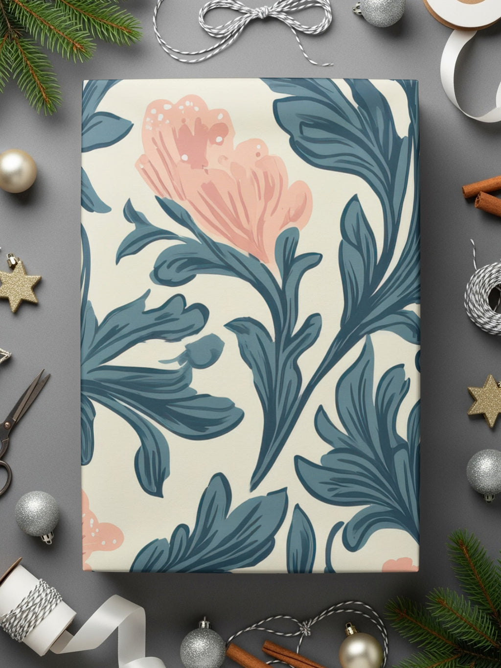 William Morris Strawberry Thief Pattern Pink Blue Digital - Moore and Mountain