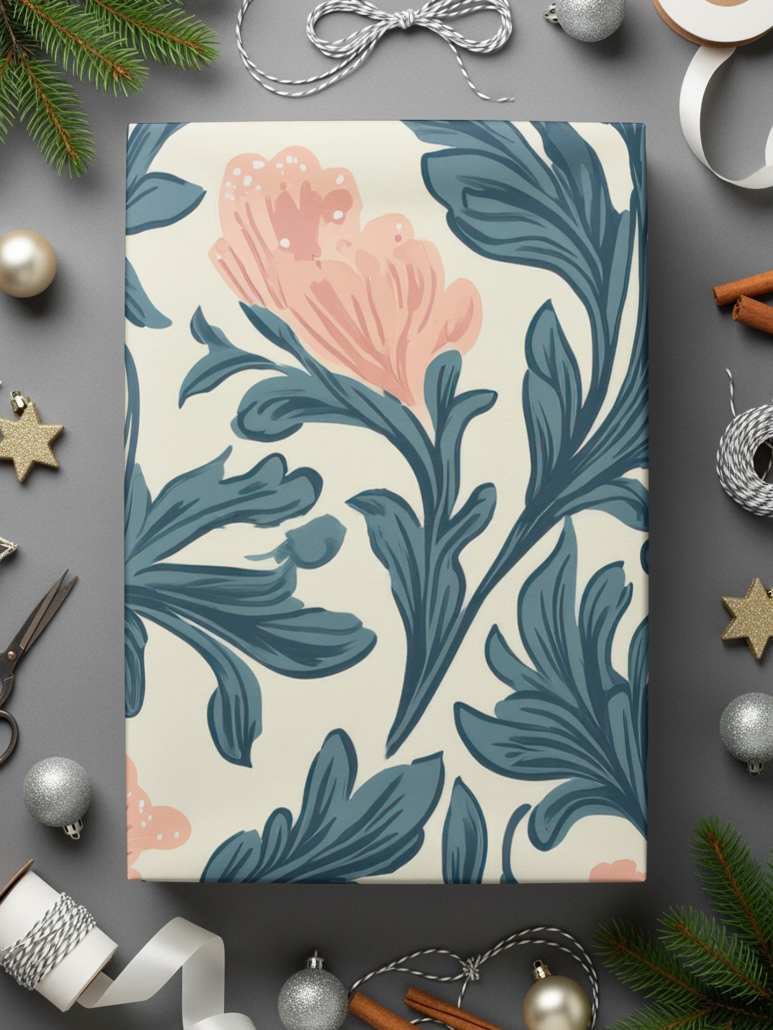 William Morris Strawberry Thief Pattern Pink Blue Digital - Moore and Mountain