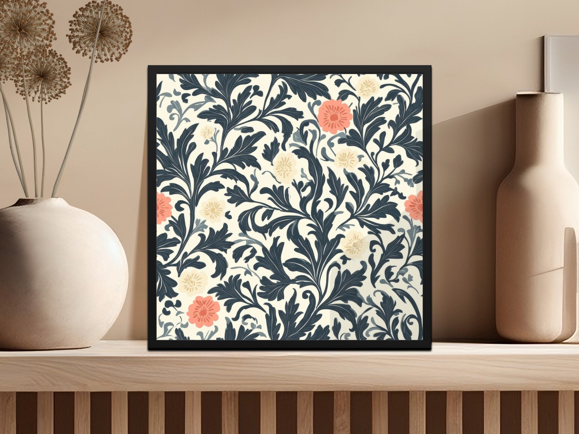 William Morris Vines Background with Dark Colors Digital - Moore and Mountain